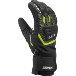 Leki Worldcup S Junior Fingerhandschuhe Black / Ice Lemon Kinder