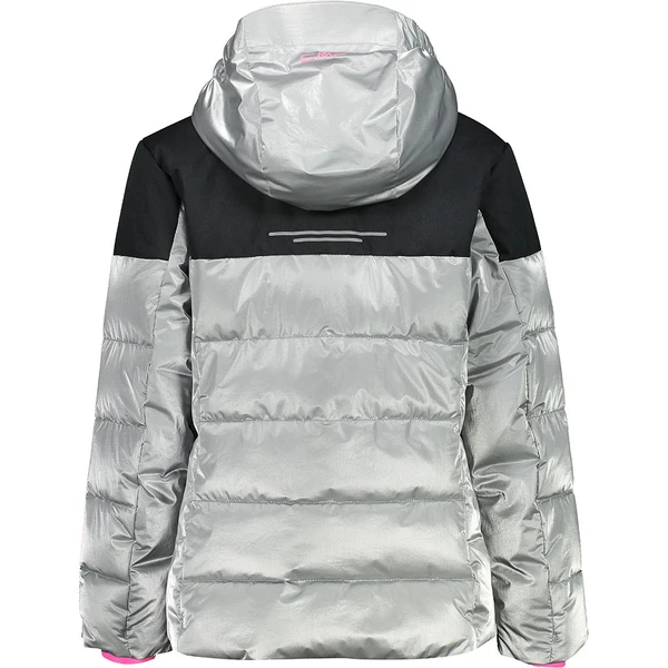 CMP Girl Snaps Hood Skijacke Silver / Nero Mel / Pink Fluo Kinder 4 CMP Girl Snaps Hood Skijacke Silver / Nero Mel / Pink Fluo Kinder - immagine 2