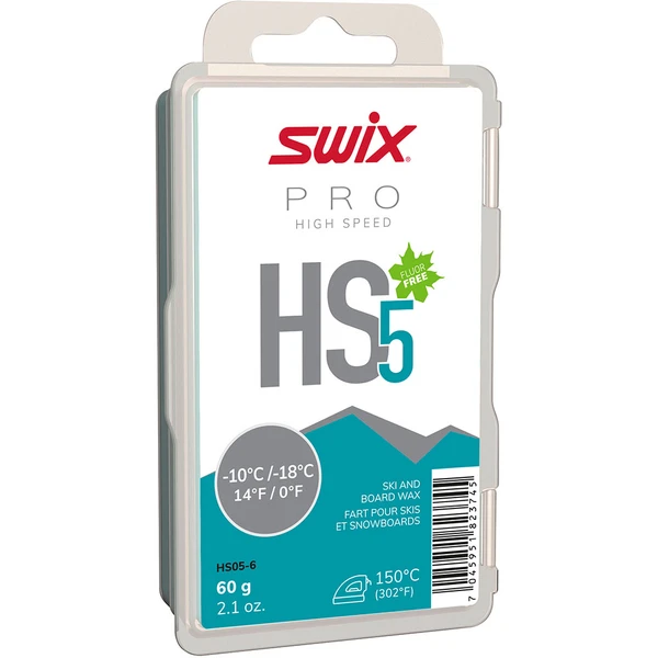 Swix HS5 Turquoise, -10°/-18°C, 60g Gleitwachs 3 Swix HS5 Turquoise, -10°/-18°C, 60g Gleitwachs