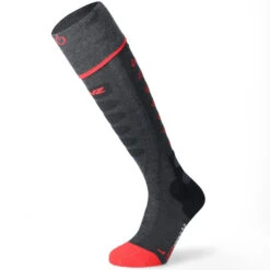 Lenz Heat Sock 5.1 Toe Cap Skisocken Anthrazit / Rot