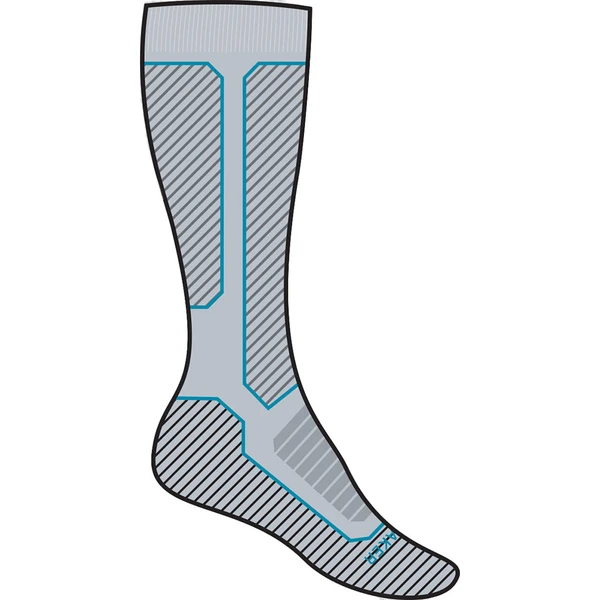 Icebreaker Ski+ Medium OTC Skisocken Silver / Charcoal / Andes Blue Kinder 3 Icebreaker Ski+ Medium OTC Skisocken Silver / Charcoal / Andes Blue Kinder